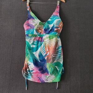 Swim by Cacique Women's Swimsuit Sz 14 Lightly Lined No Wire One Piece Tropical